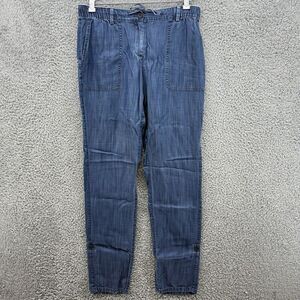 Lands‎ End Jeans Womens 4 Blue Denim Pull Up Elastic Waist Mid Rise Straight Leg